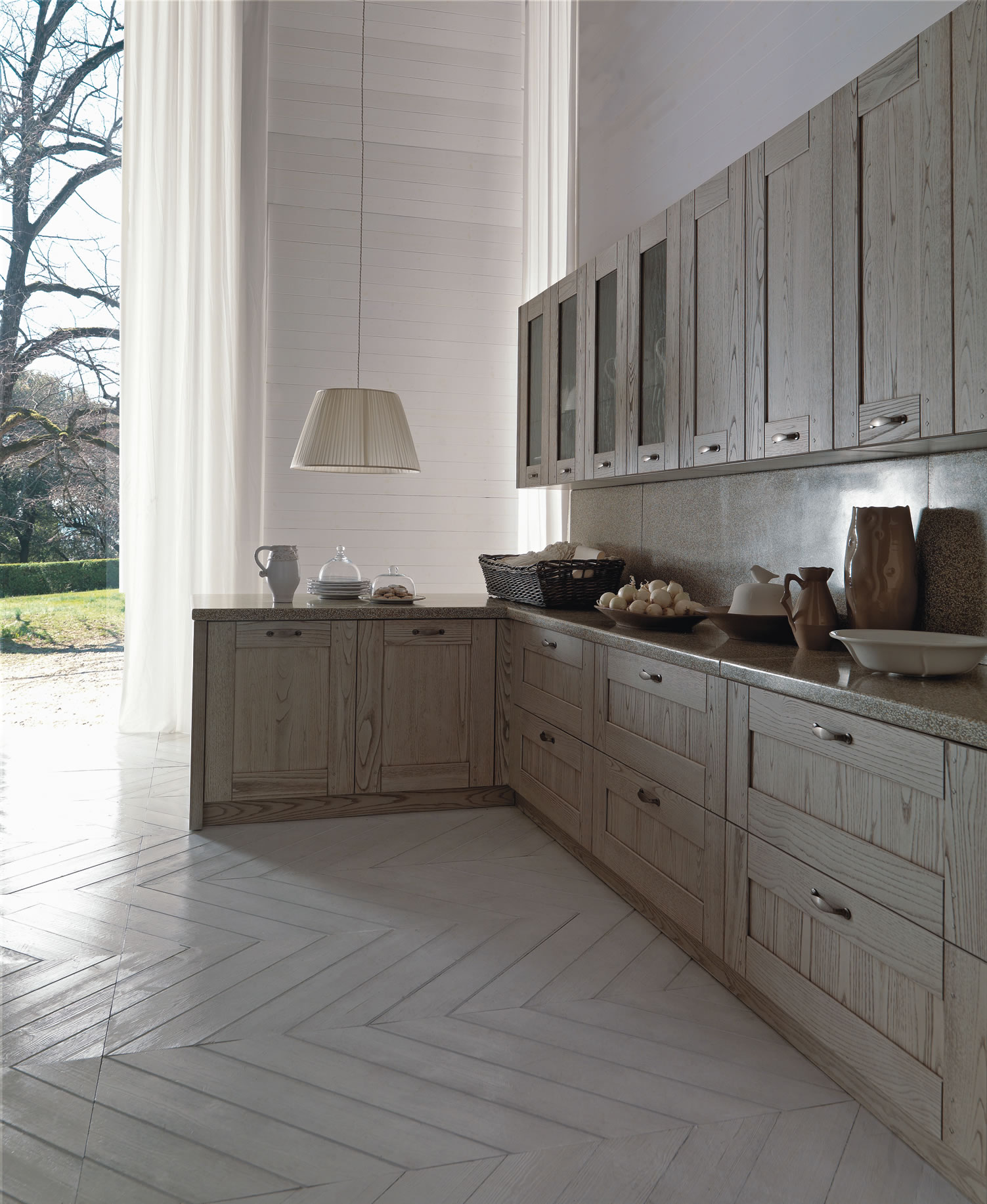 Cucine bianche country chic in muratura cucine in legno massello ...