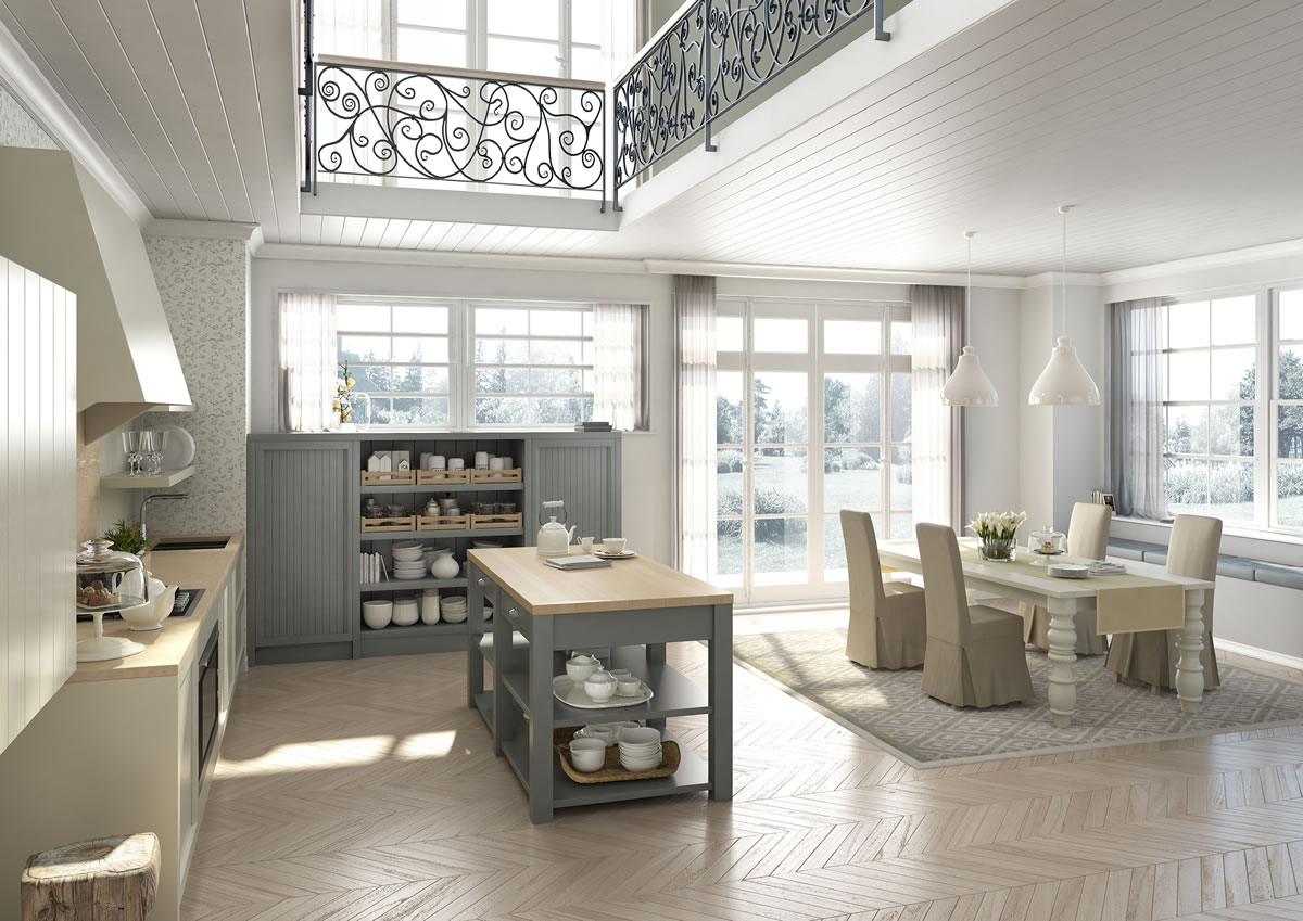 Cucine moderne in case di campagna : cucine a vista soluzioni ...