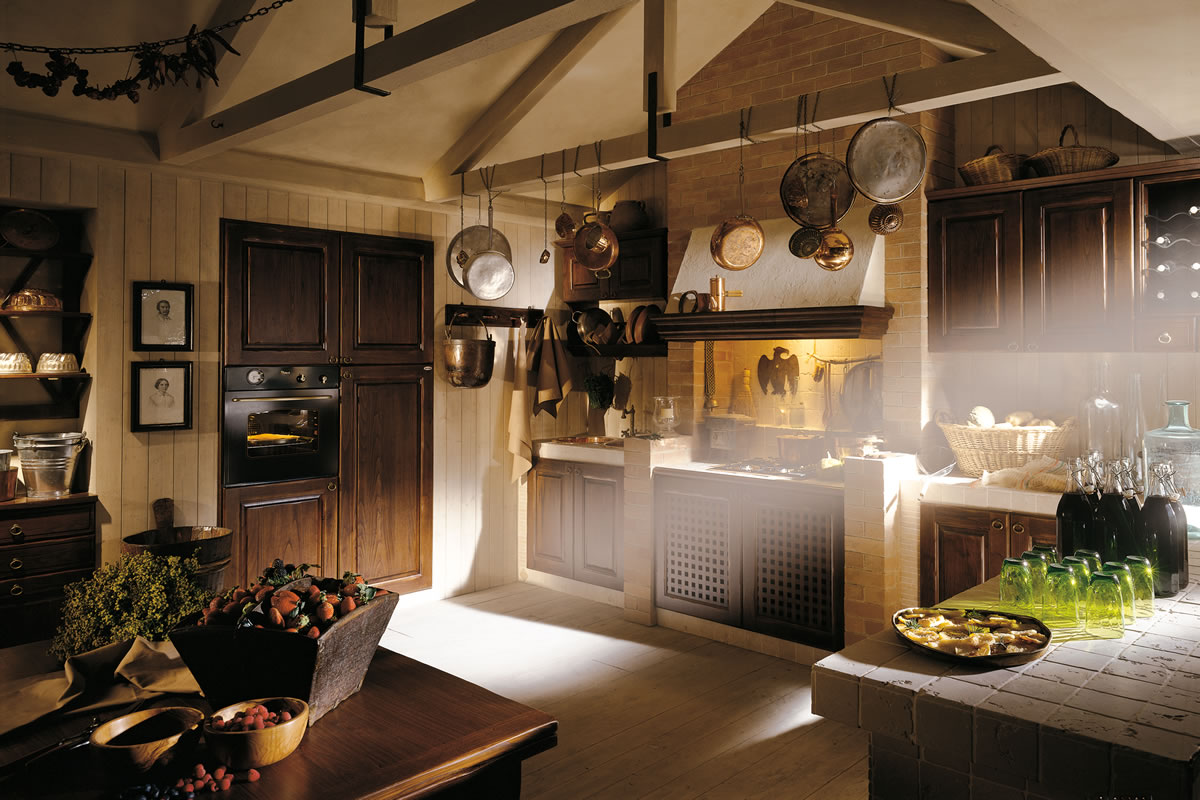 Cucine rustiche verdi : cucine a vista moderne. cucine a legna ...