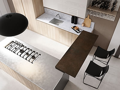 Cucine in legno design materico - Aurora Cucine Toscana