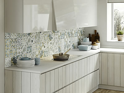 Cucine contemporanee bellissime con piastrelle - Aurora Cucine made in Toscana