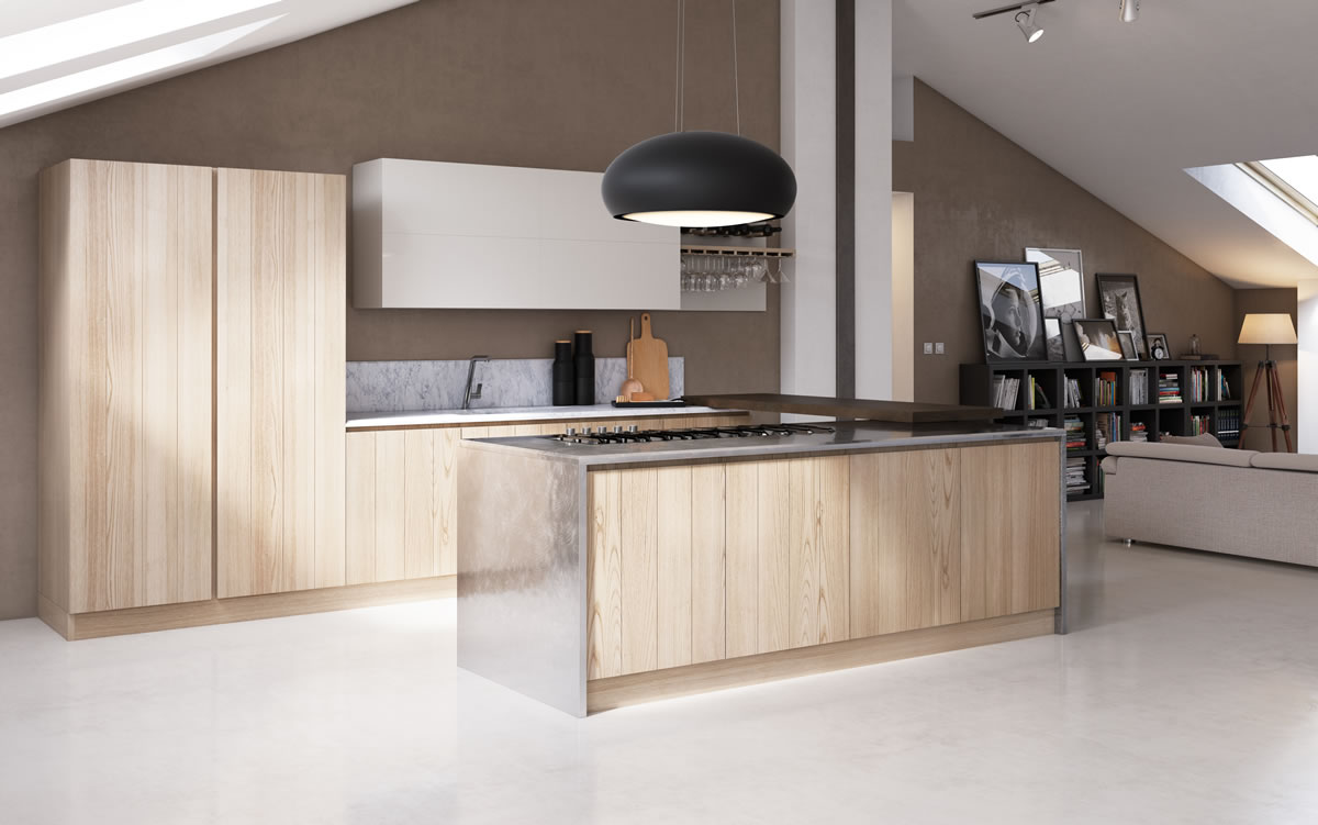 Cucina in legno contemporanea moderna componibile Cucine italiane moderne