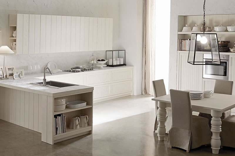 Cucine country chic stile moderno componibili in legno massello ... Cucine per case di campagna